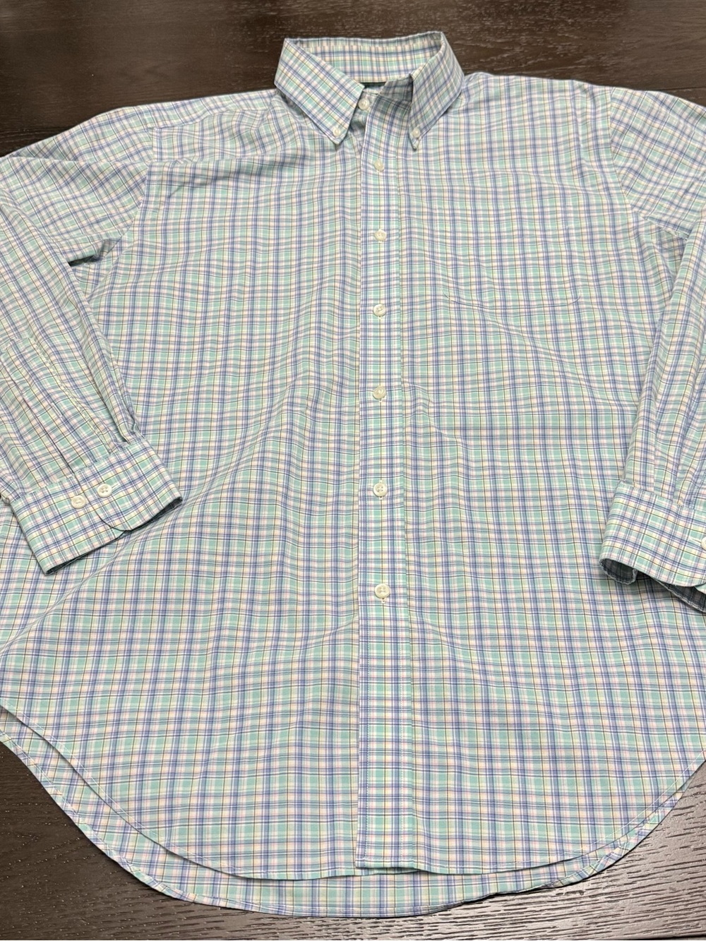Ralph Lauren Men’s Plaid Button-Down Shirt - Light Blue & Green